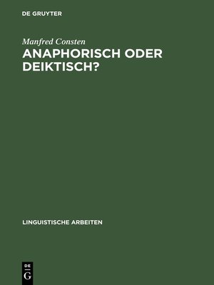 cover image of Anaphorisch oder deiktisch?